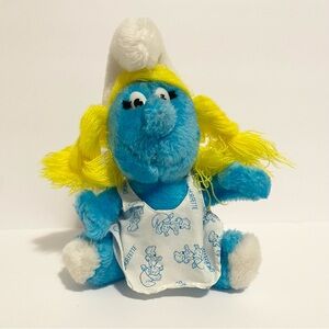 Vintage Ganz Bros Smurfette Plush Smurfs Girl Stuffed Animal Toy 7” 1980s Figure